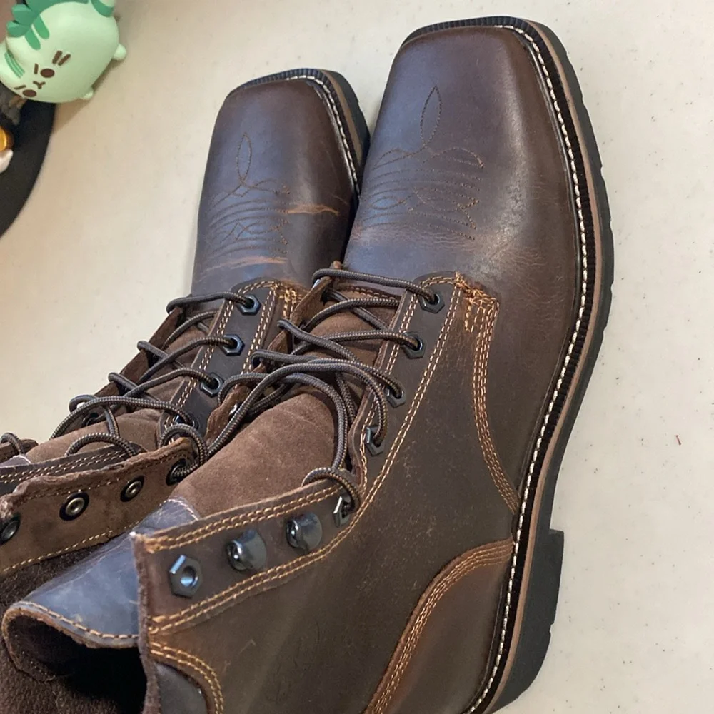 Justin Original Work Leather Men’s Boots, Size 10 EE